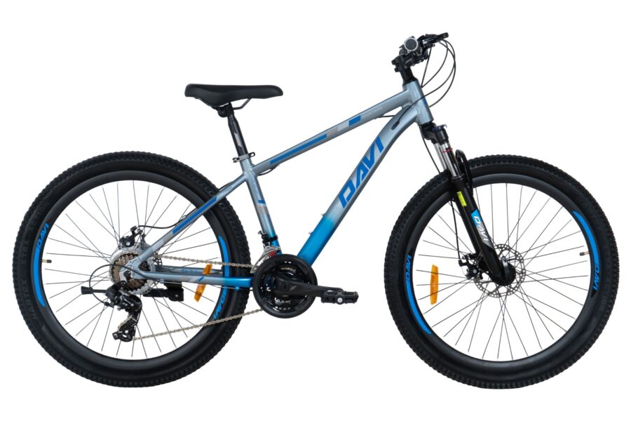 bicicleta mtb davi montaro aluminiu, 26", 145 170 cm, 21 viteze, gri/albastru