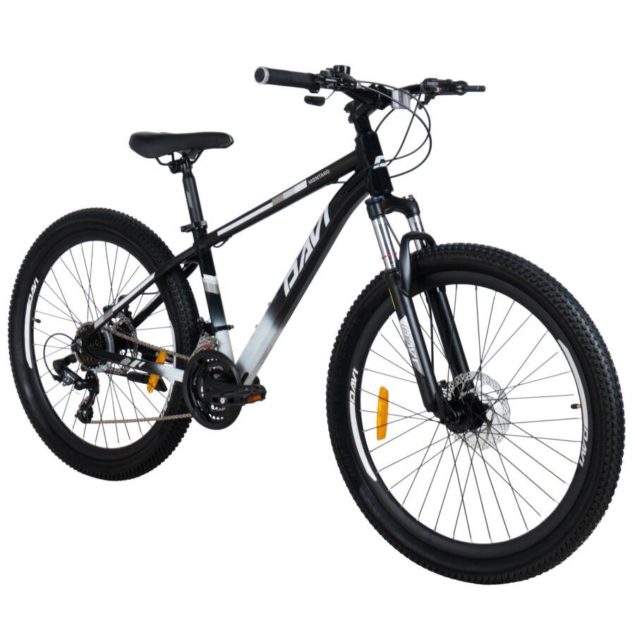 bicicleta mtb davi montaro aluminiu, 26", 145 170 cm, 21 viteze, negru/alb