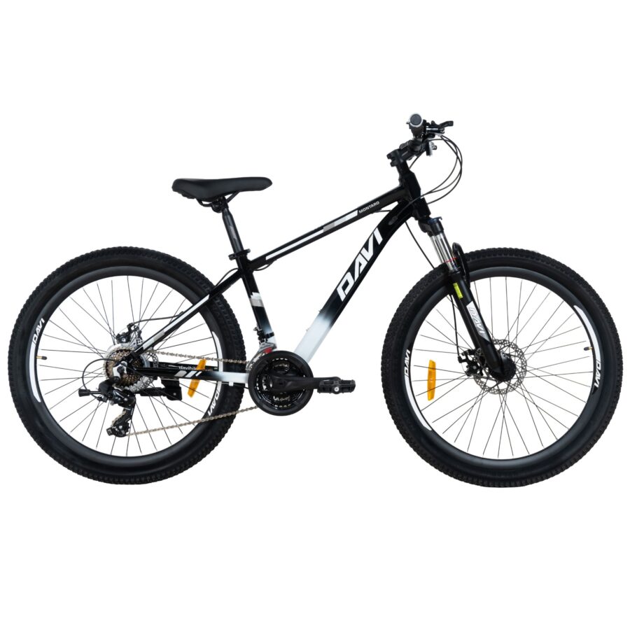 bicicleta mtb davi montaro aluminiu, 26", 145 170 cm, 21 viteze, negru/alb