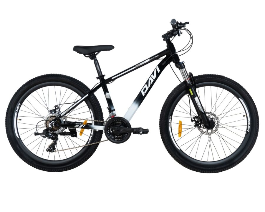 bicicleta mtb davi montaro aluminiu, 26", 145 170 cm, 21 viteze, negru/alb