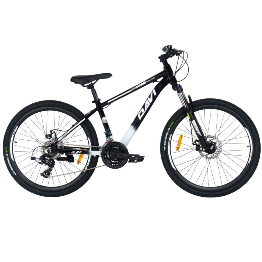 bicicleta mtb davi montaro aluminiu, 26", 145 170 cm, 21 viteze, negru/alb