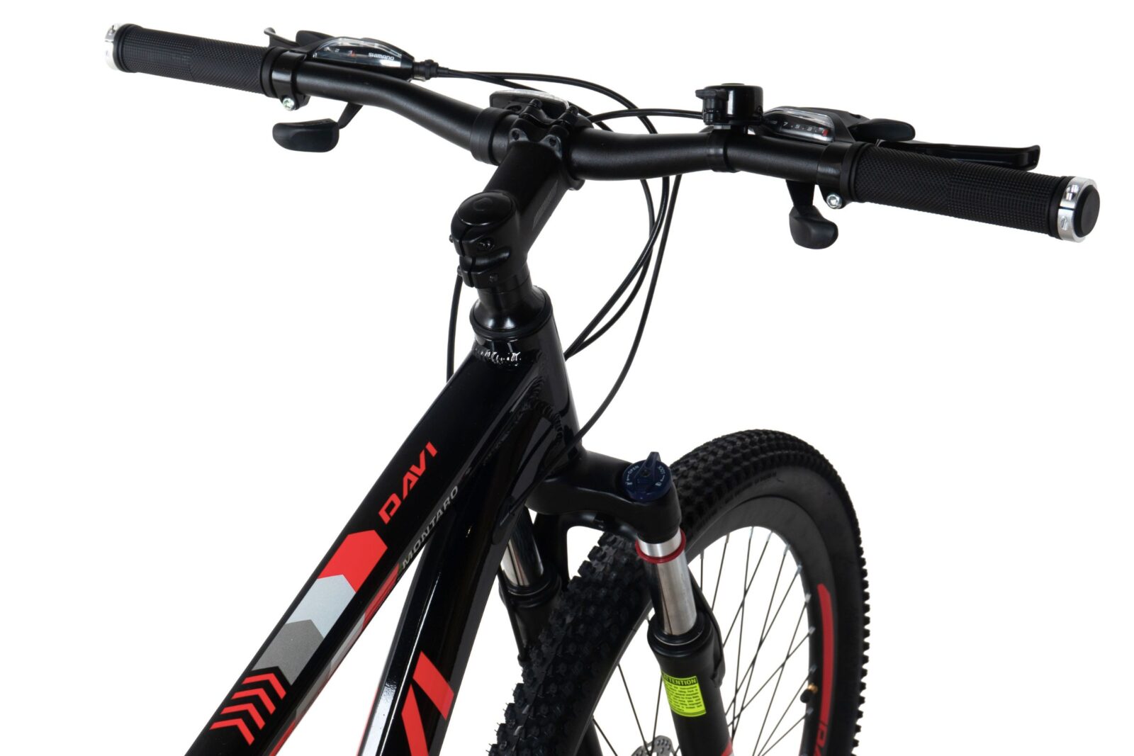 bicicleta mtb davi montaro aluminiu, 27,5", 160 185 cm, 21 viteze, negru/roşu