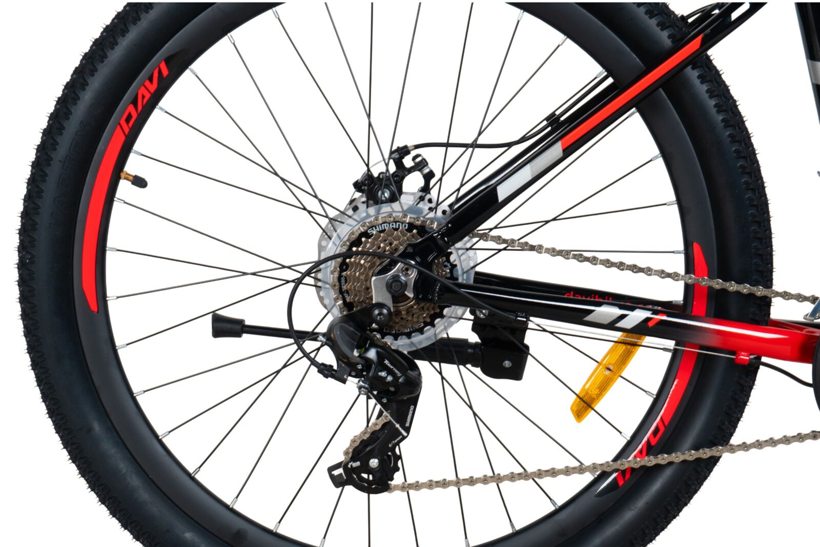 bicicleta mtb davi montaro aluminiu, 27,5", 160 185 cm, 21 viteze, negru/roşu