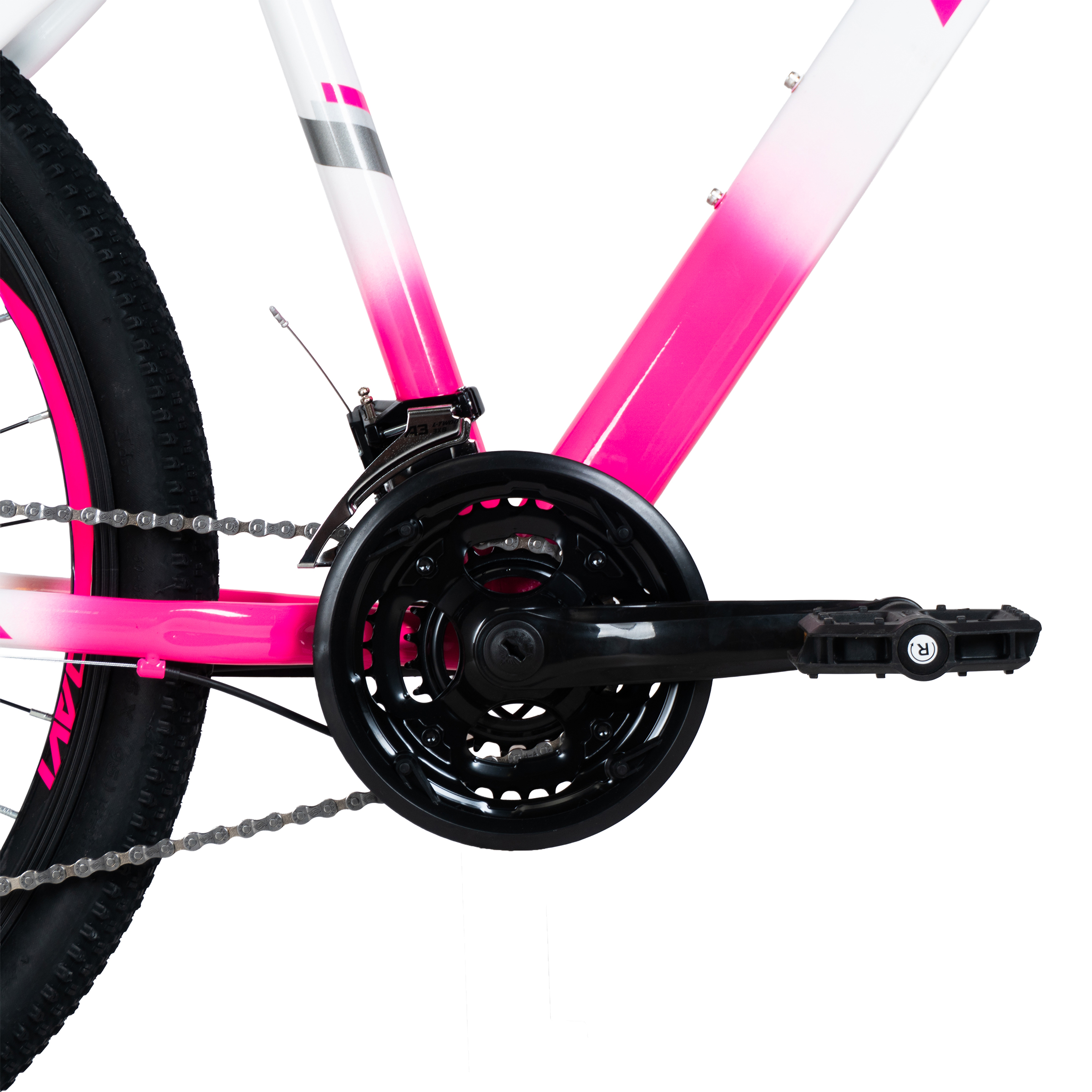 bicicleta mtb davi bonita 27.5", 160 185 cm, 21 viteze, alb/roz