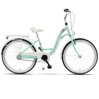 Bicicletă copii Kands Olivia 24”, aluminiu, 130–165 cm, 3 viteze, Mentă