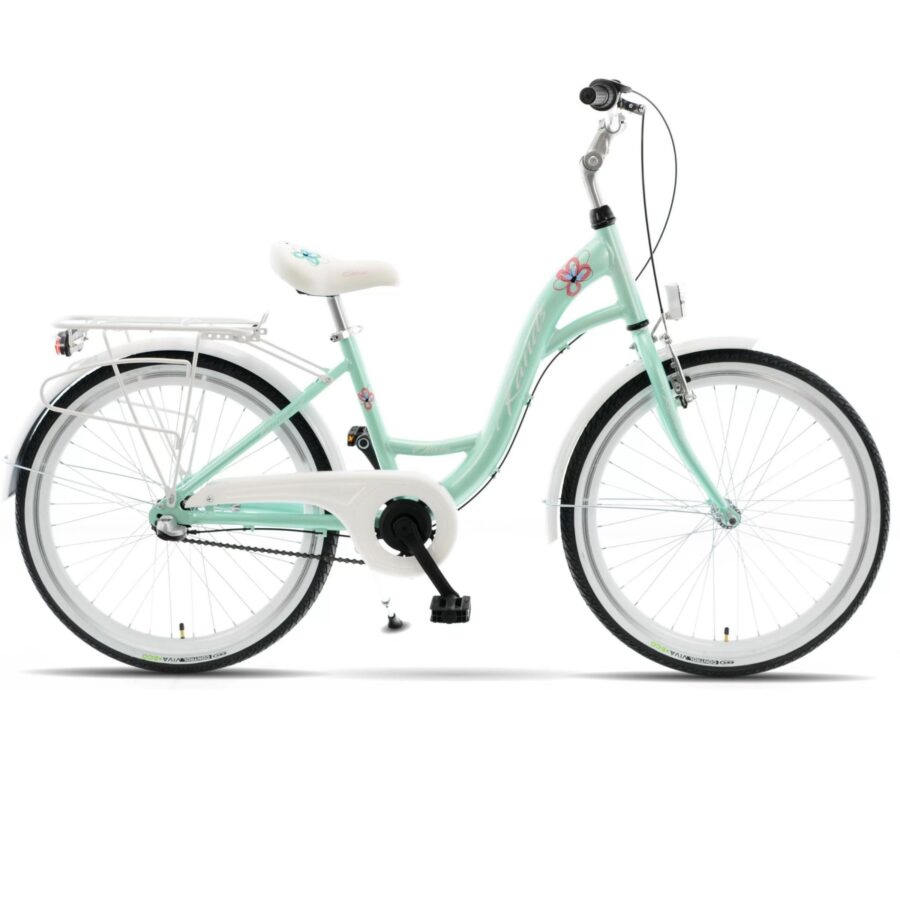 bicicletă copii kands olivia 24”, aluminiu, 130–165 cm, 3 viteze, mentă